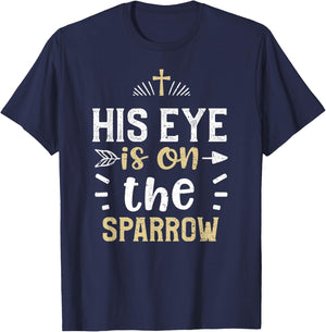 Lord: His eye is on the sparrow - Jesus Sayings T-Shirt - T-Shirt | Navy