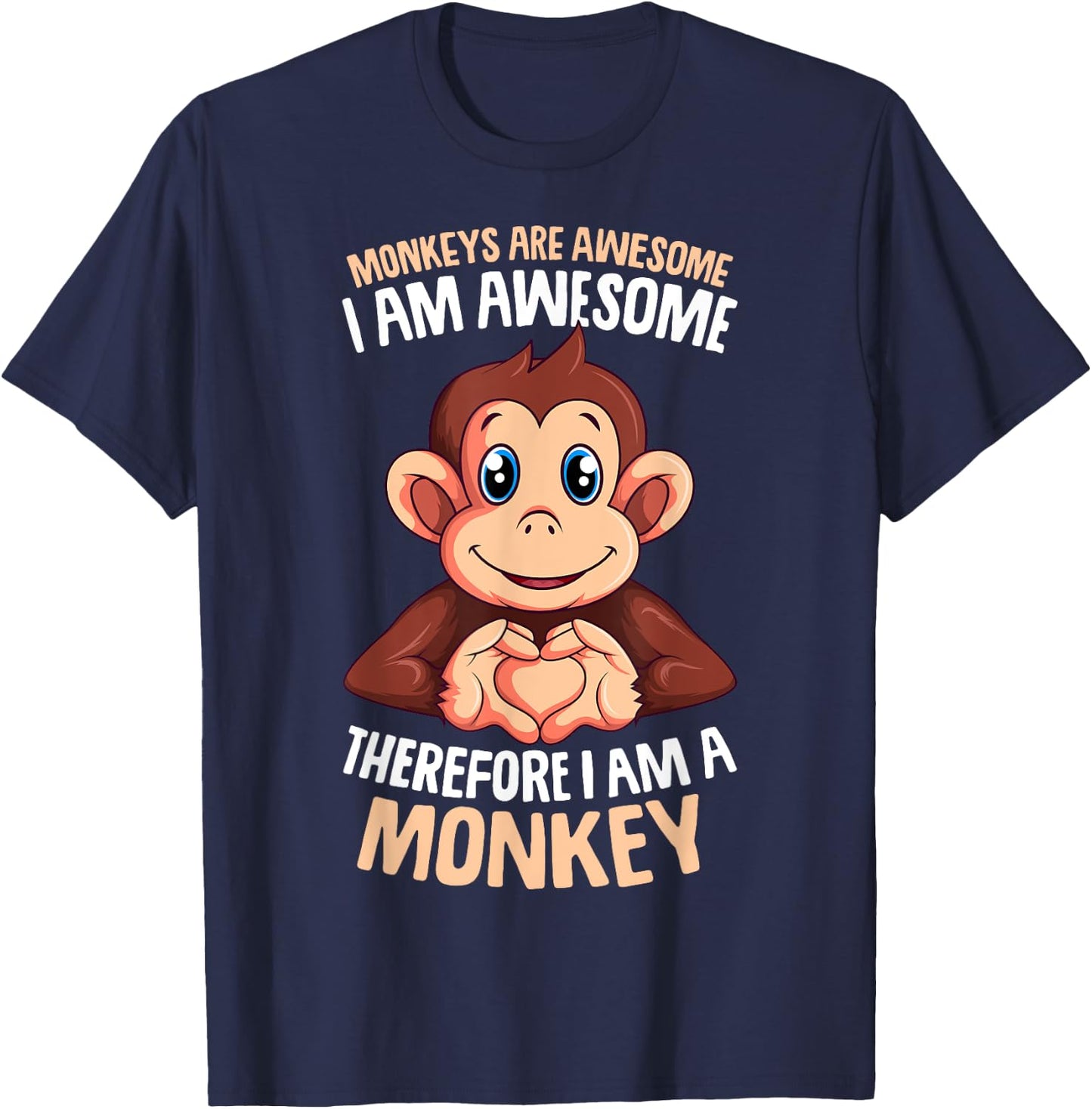 Monkeys Are Awesome Monkey Boys Girls Kids T-Shirt - T-Shirt | Navy