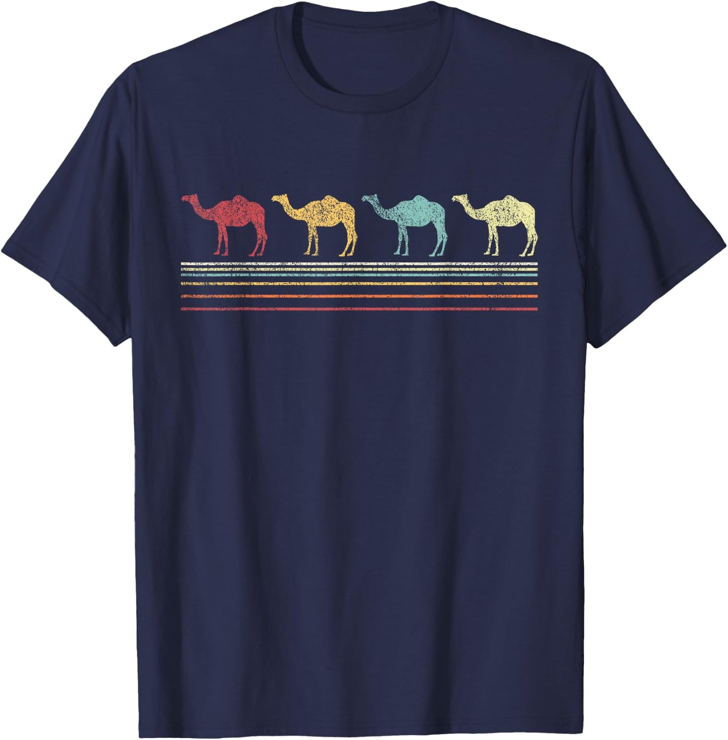 Retro Camel Lover Funny Camel Vintage T-Shirt - T-Shirt | Navy