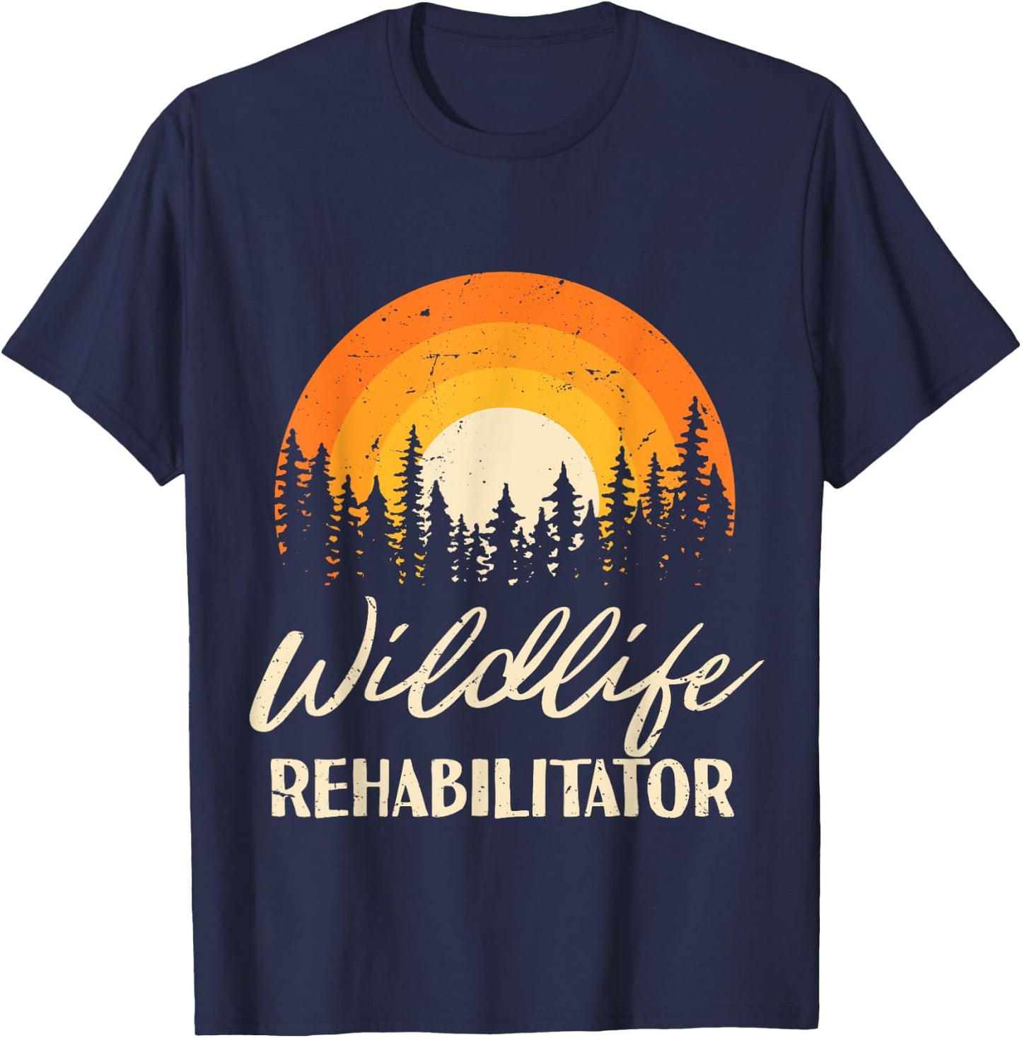 Vintage Wildlife Rehabilitator Rehabilitation Wildlife Day T-Shirt - T-Shirt | Navy