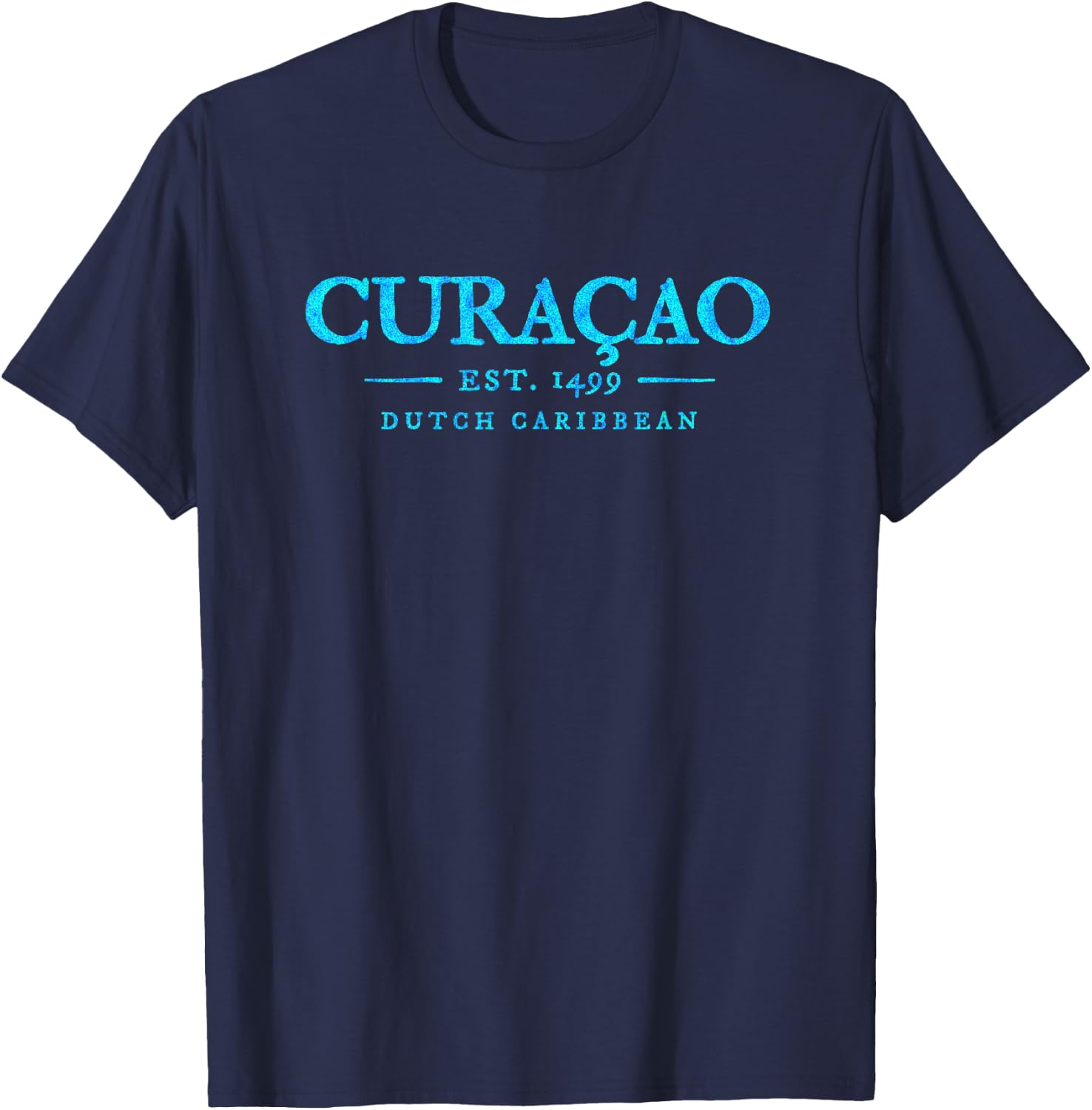 Colourful Curacao Retro Throwback Souvenir on the T-Shirt - T-Shirt | Navy