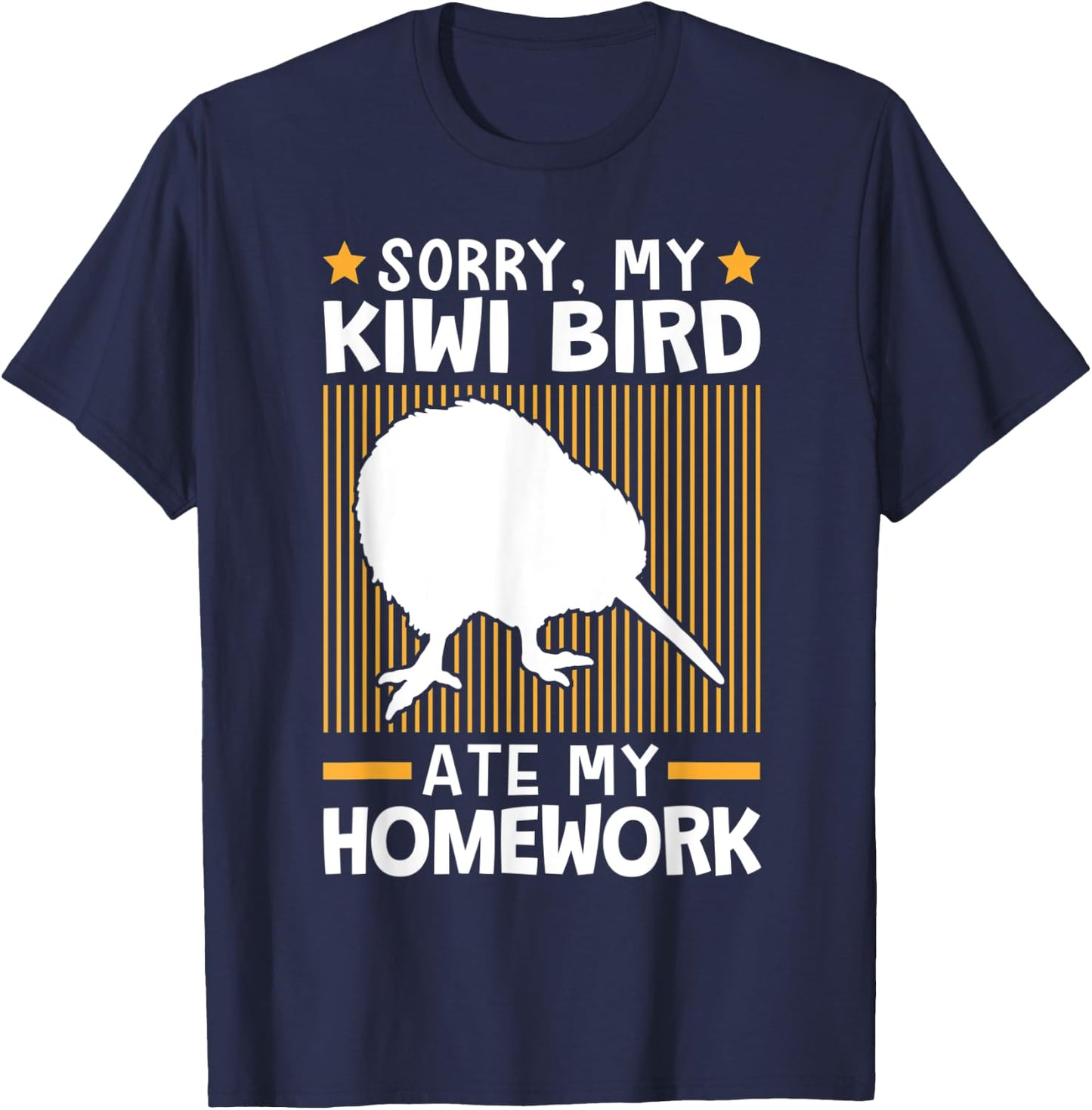 Kiwi Bird ate my homework flightless Kiwi bird T-Shirt - T-Shirt | Navy