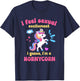 I Feel Sexual Excitement Adult Humor Hornycorn Unicorn Funny T-Shirt - T-Shirt | Navy