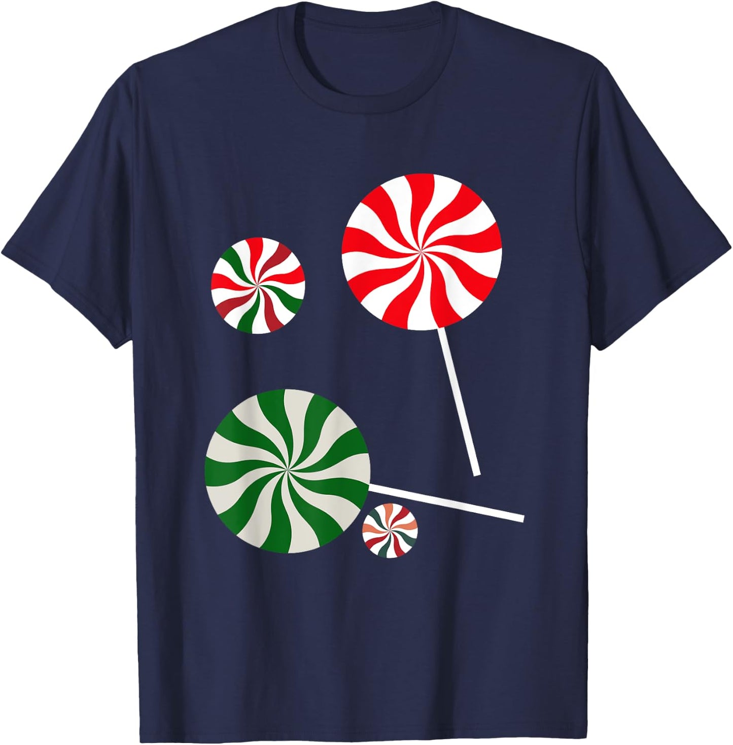 Christmas Peppermint Christmas Candy T-Shirt - T-Shirt | Navy