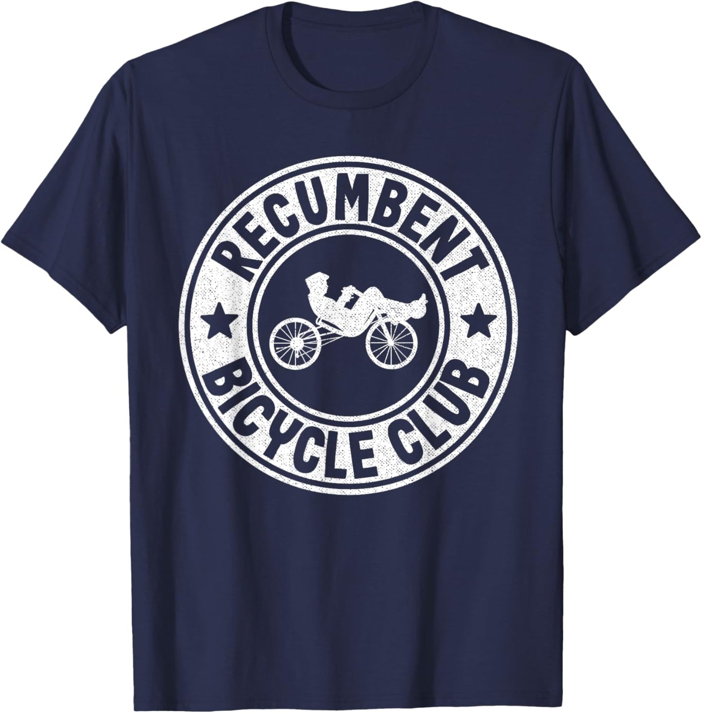 Recumbent Bicycle Club Logo Trike Bike Velomobile Cyclist T-Shirt - T-Shirt | Navy
