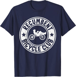 Recumbent Bicycle Club Logo Trike Bike Velomobile Cyclist T-Shirt - T-Shirt | Navy