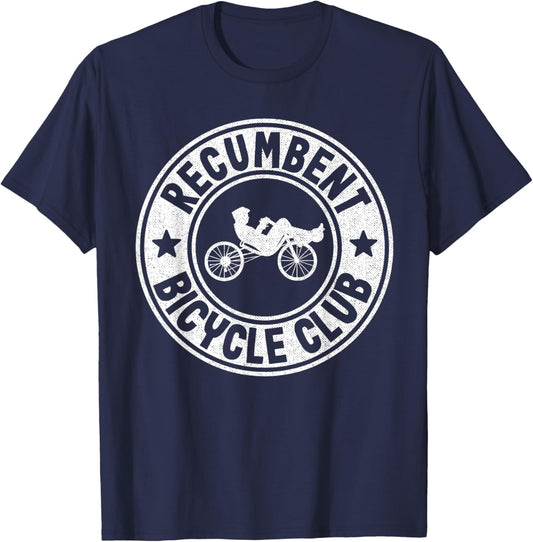 Recumbent Bicycle Club Logo Trike Bike Velomobile Cyclist T-Shirt - T-Shirt | Navy