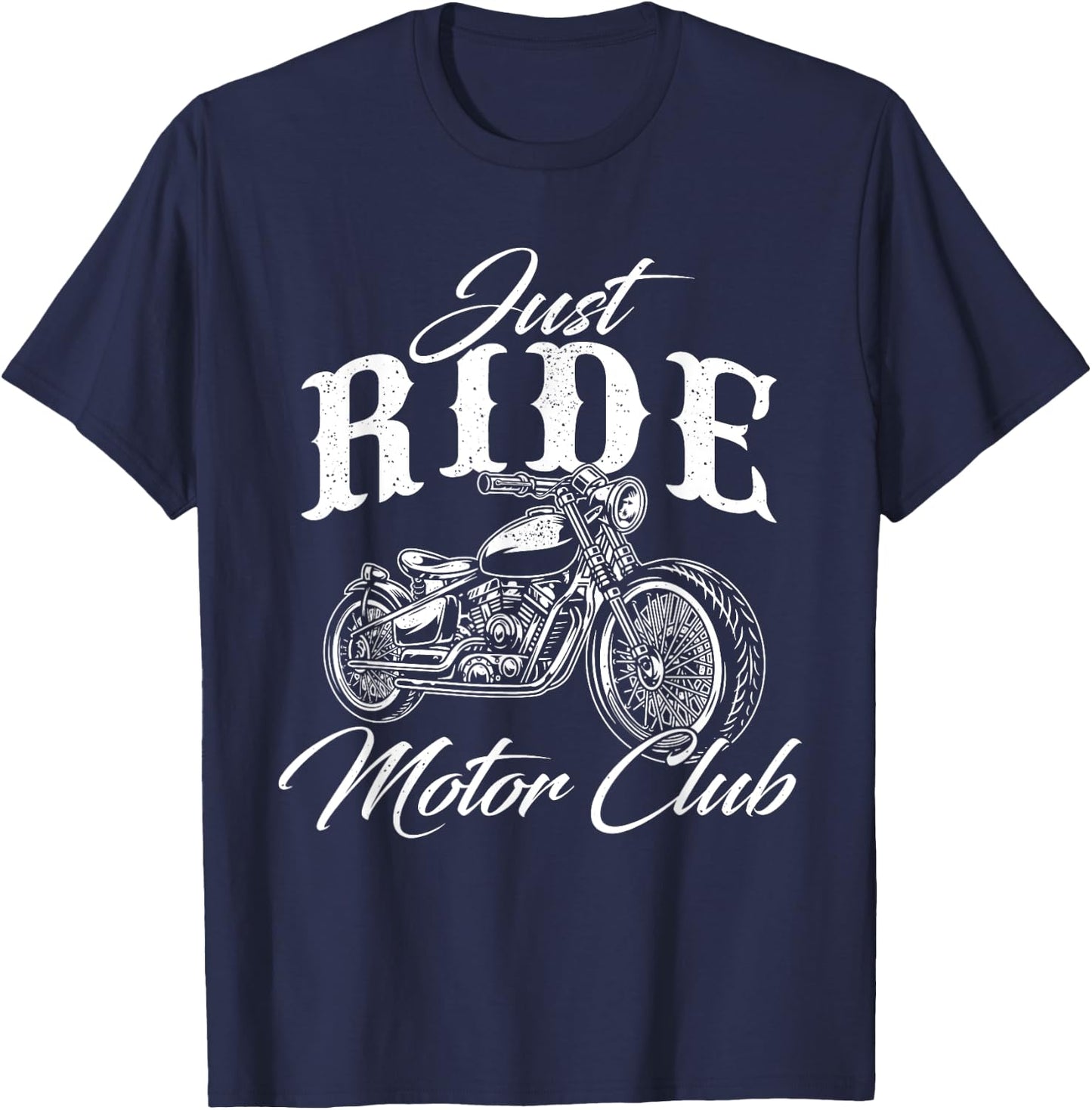 Just Ride Motor Club - Biker Motorcycle Rider T-Shirt - T-Shirt | Navy