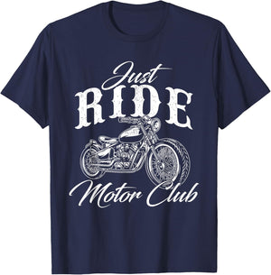 Just Ride Motor Club - Biker Motorcycle Rider T-Shirt - T-Shirt | Navy
