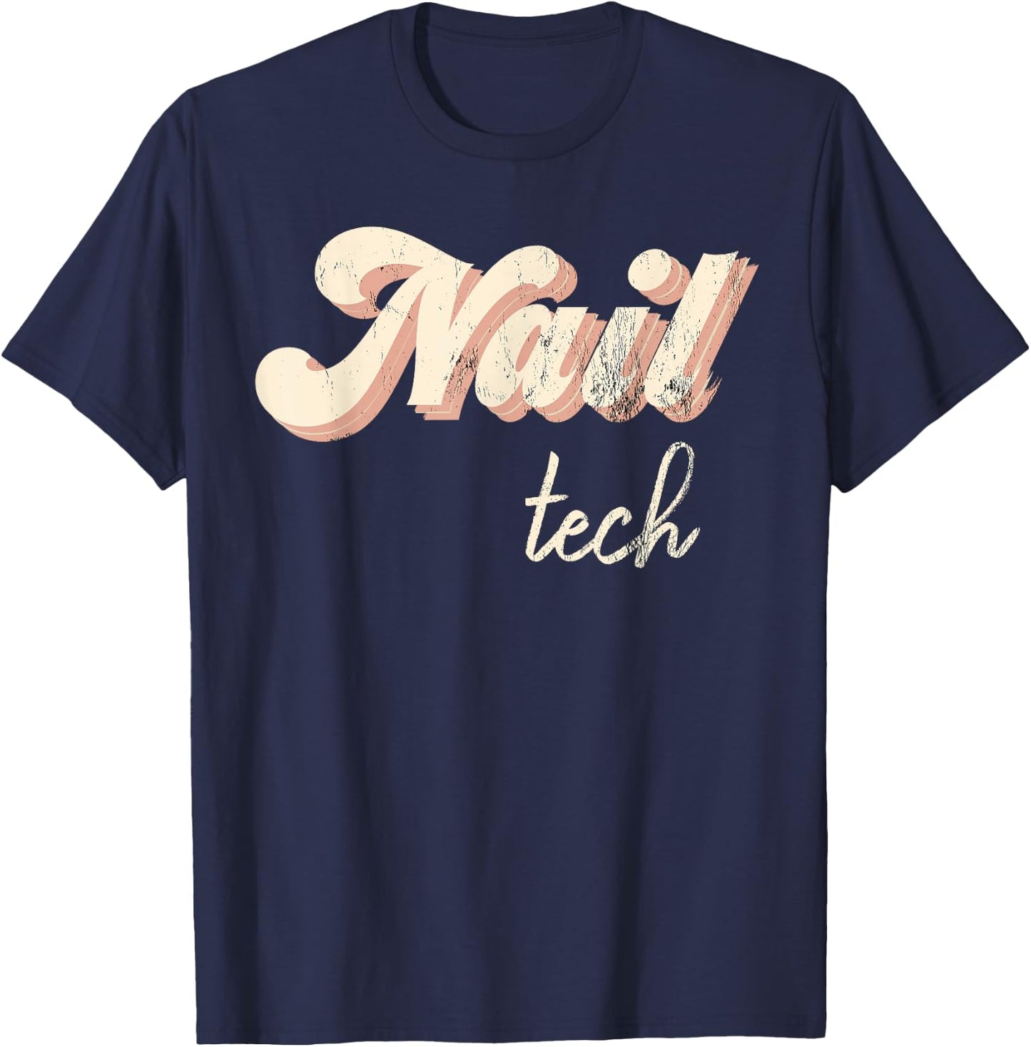 Vintage Nail Technician Retro Nail Hustler Nail Tech T-Shirt - T-Shirt | Navy