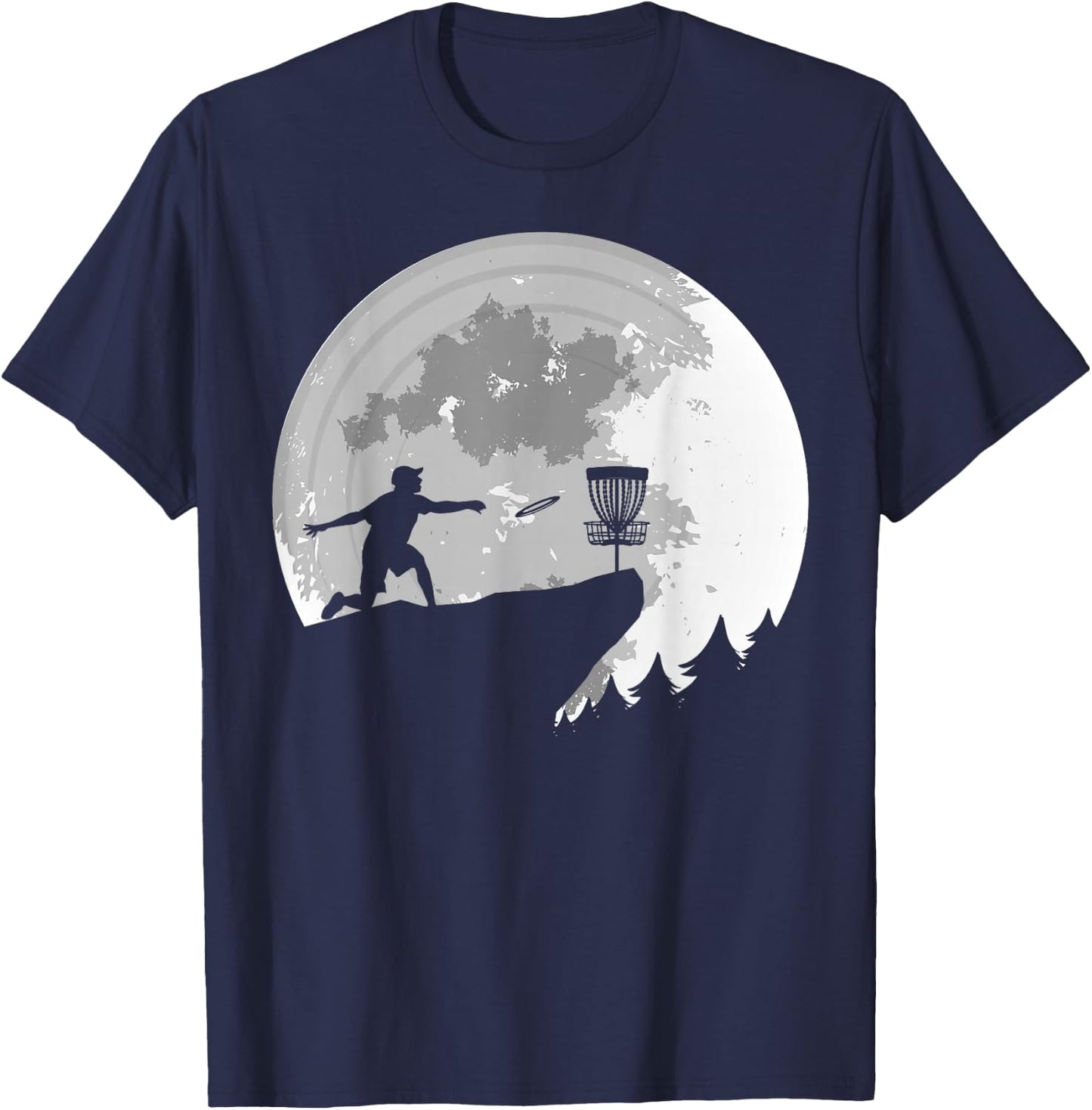 Disc Golfing Funny Full Moon Disc Golf Men T-Shirt - T-Shirt | Navy