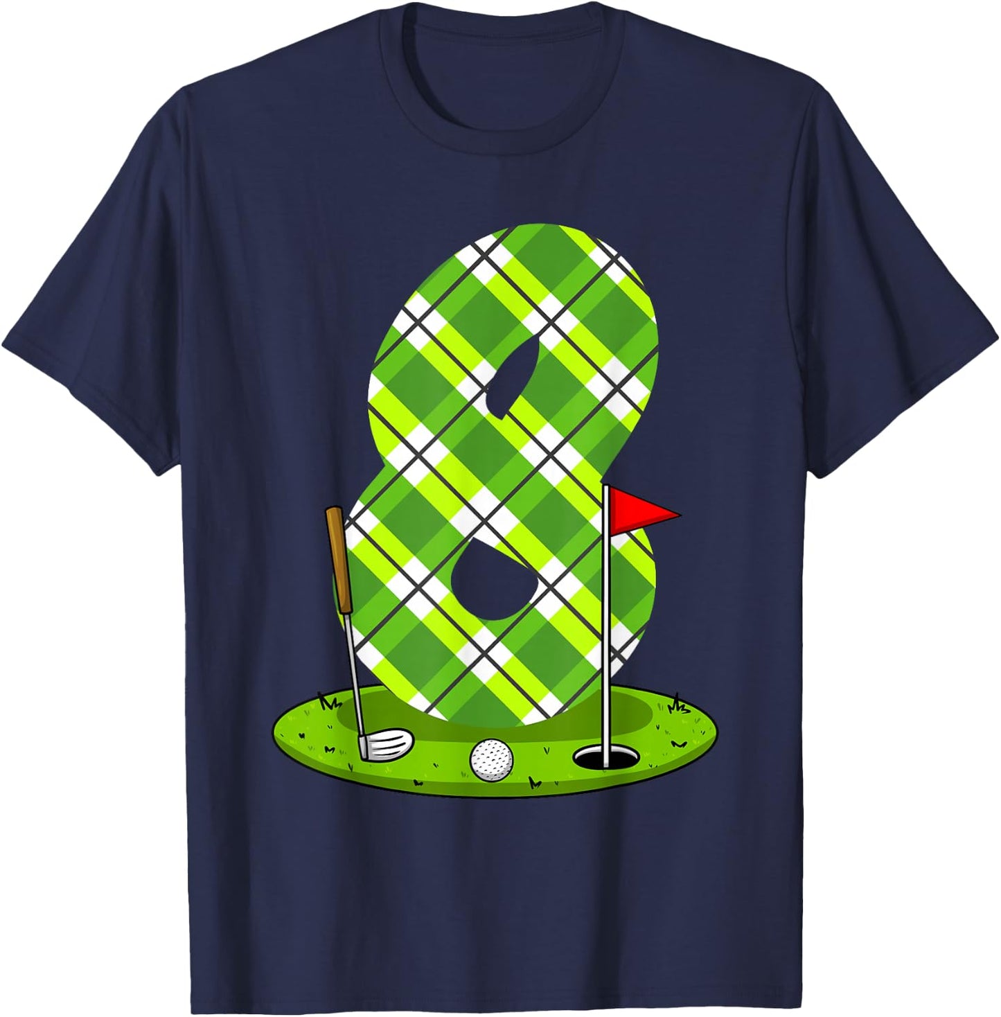 Golf Birthday Shirt For Kids 8th Birthday Party Golfer T-Shirt - T-Shirt | Navy