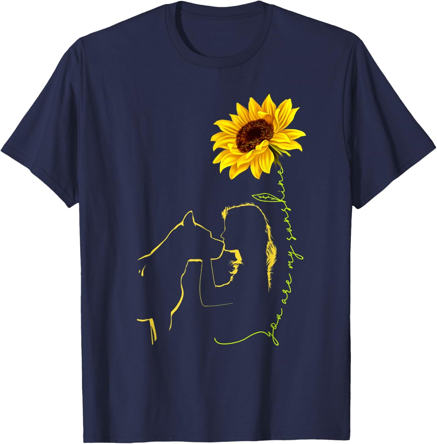 Pitbull Mom you're my sunshine sunflower pitbull dog lover Men Women T-Shirt - T-Shirt | Navy