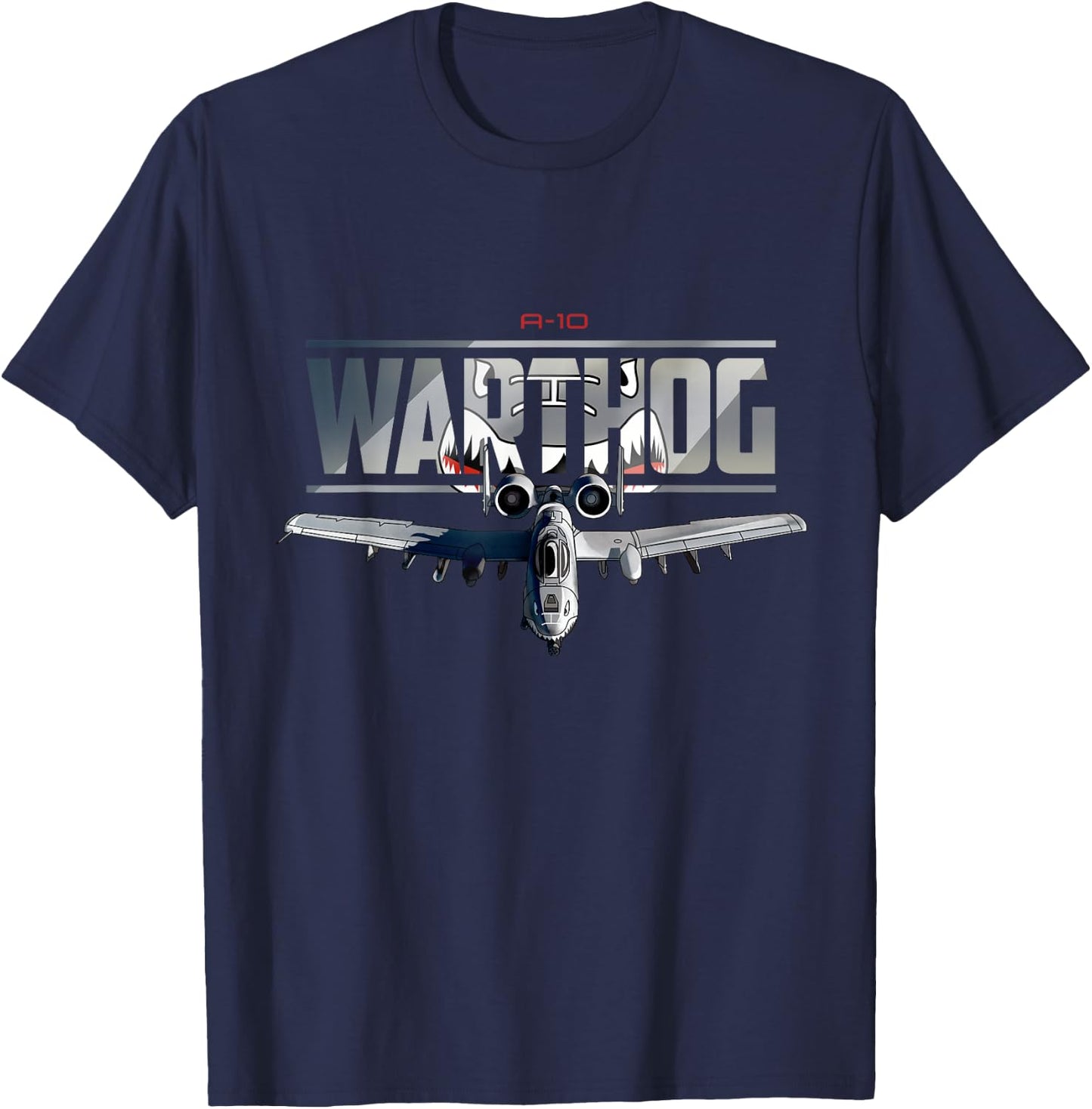 American Military Airplane Warthog Pilot T-Shirt - T-Shirt | Navy