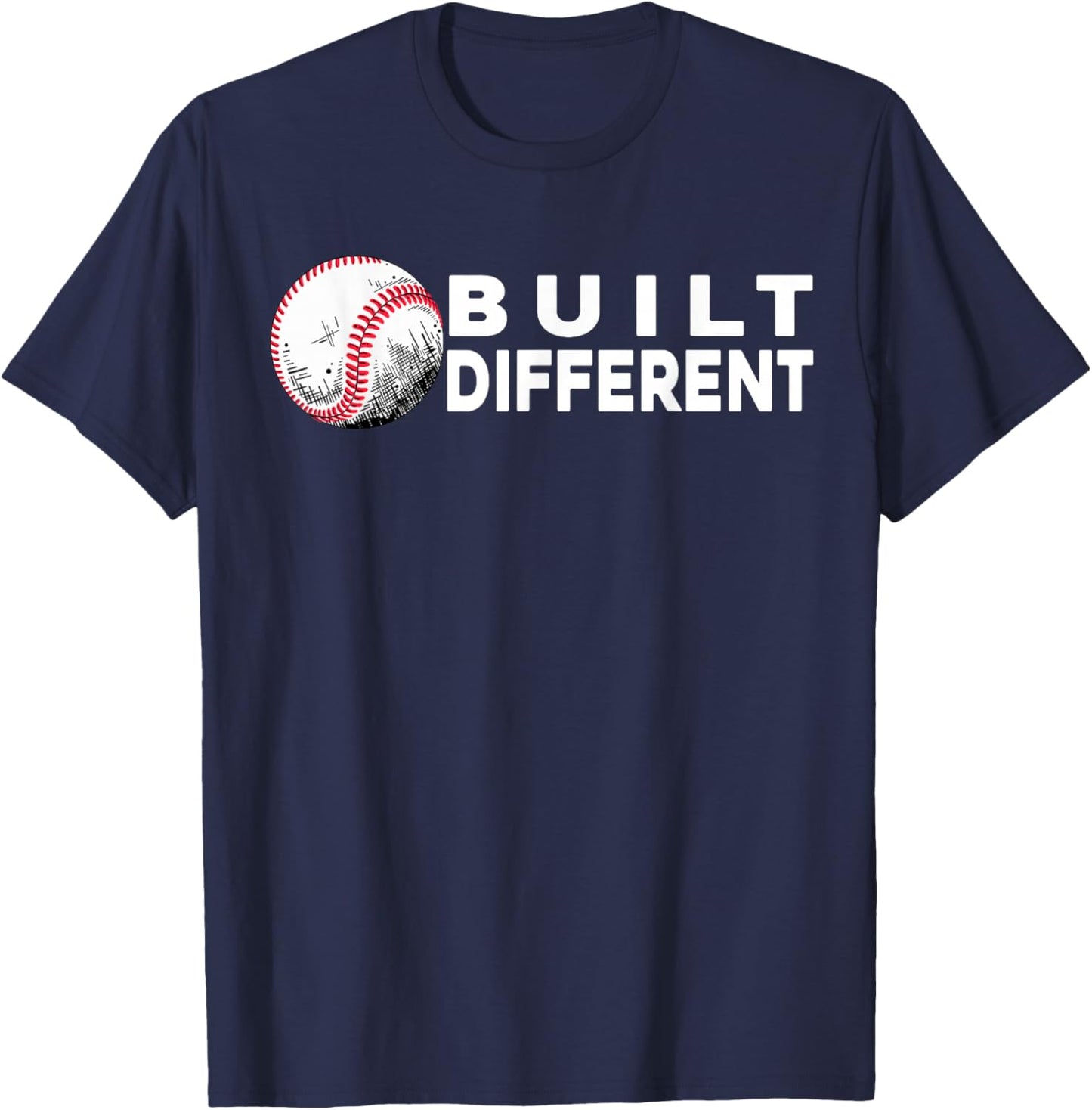 Built Different - Baseball Awsome T-Shirt - T-Shirt | Navy