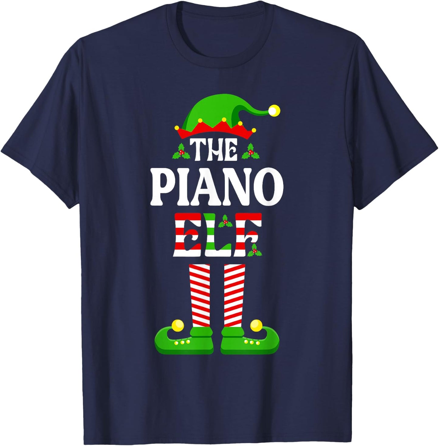 I'm The Piano Elf Shirt Funny Christmas Family Matching T-Shirt - T-Shirt | Navy