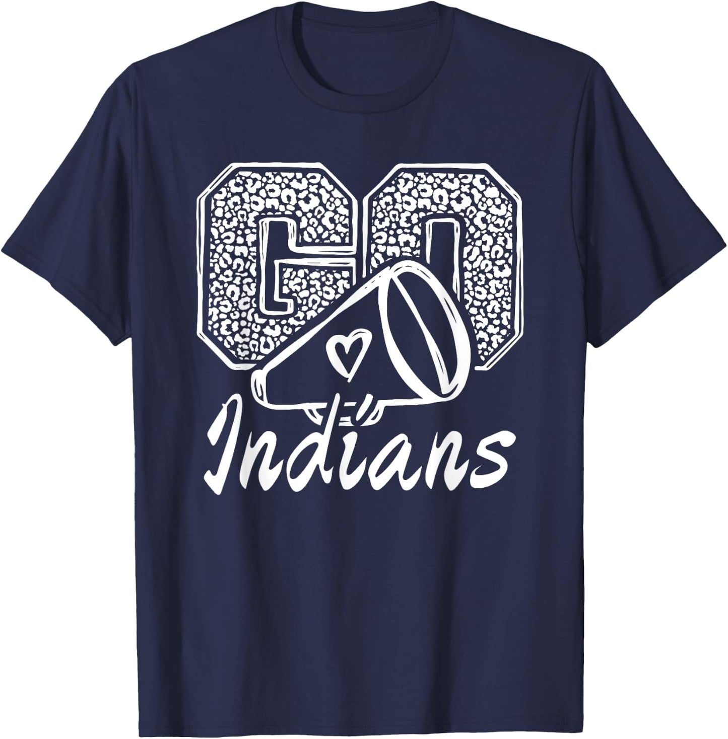 Go Cheer Indians Sports Name Gifts Men Women Boy Girl T-Shirt - T-Shirt | Navy