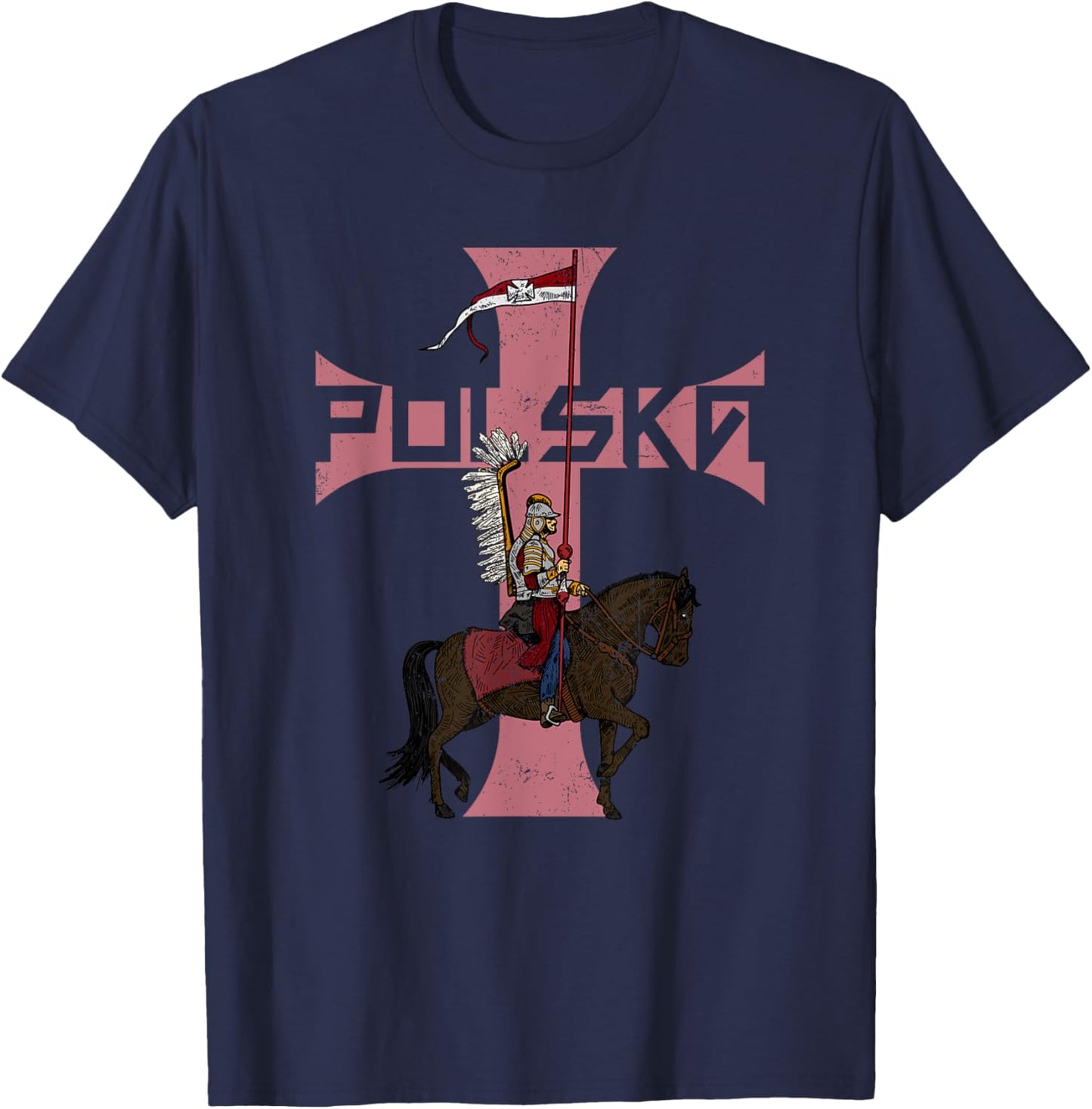 Poland husaria Polish winged hussars military Polska Krakow T-Shirt - T-Shirt | Navy