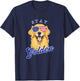 Golden Retriever Patriotic American Flag Vintage Stay Golden Women Men T-Shirt - T-Shirt | Navy