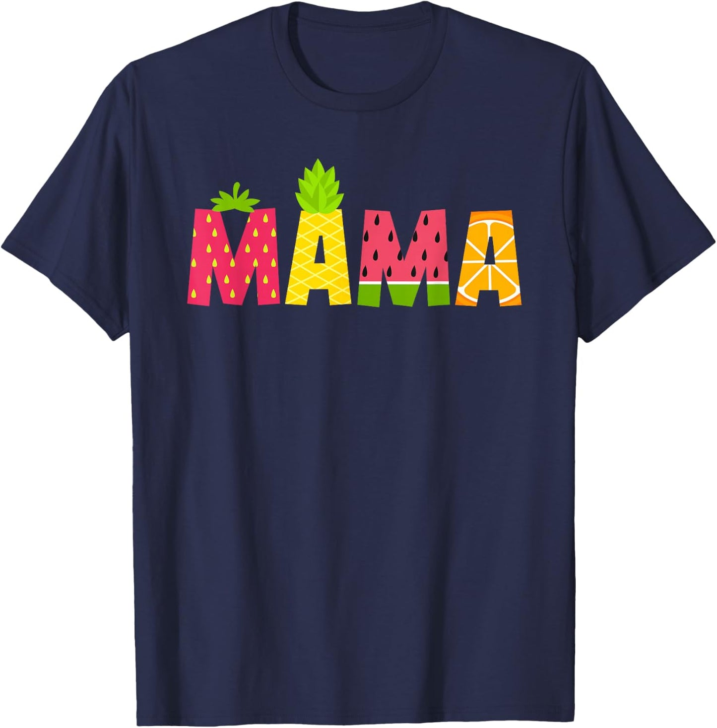 Funny Mama Fruitarian Lover Summer Nana Fruit Slice T-Shirt - T-Shirt | Navy