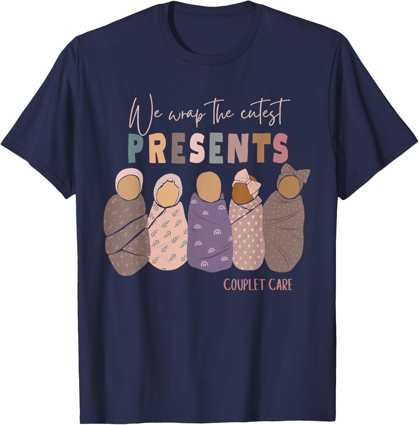 Couplet Care Nurse Christmas T-Shirt - T-Shirt | Navy