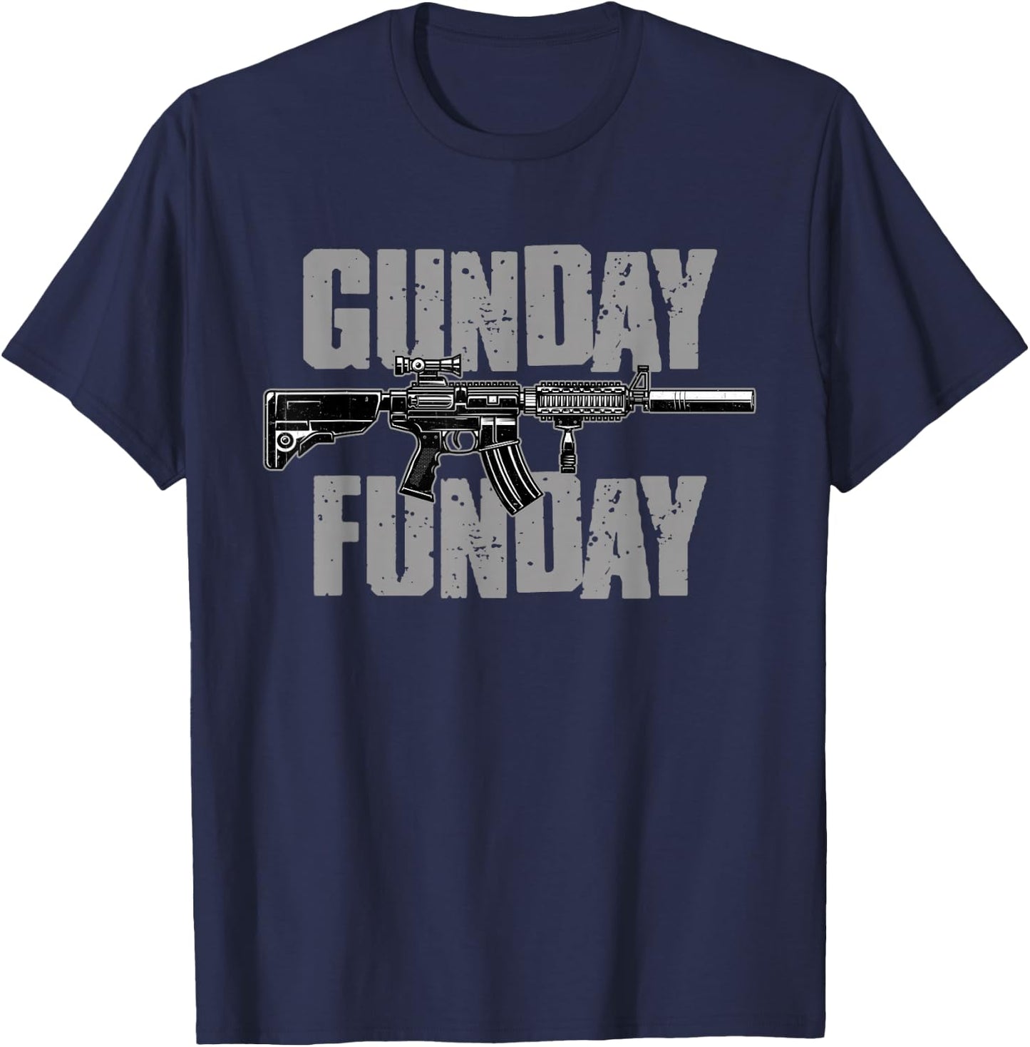 Gunday FUNDAY Funny Shooting Range Day Pro 2A Men T-Shirt - T-Shirt | Navy