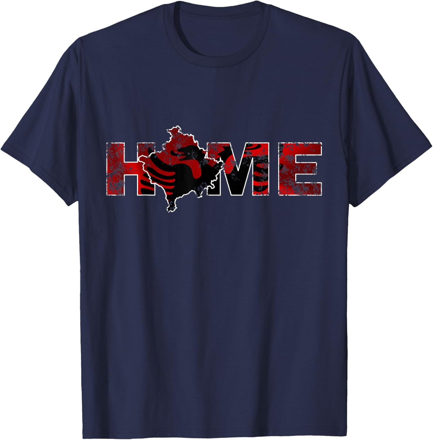 Kosovo Uck - Albania uqk Home Retro T-Shirt - T-Shirt | Navy