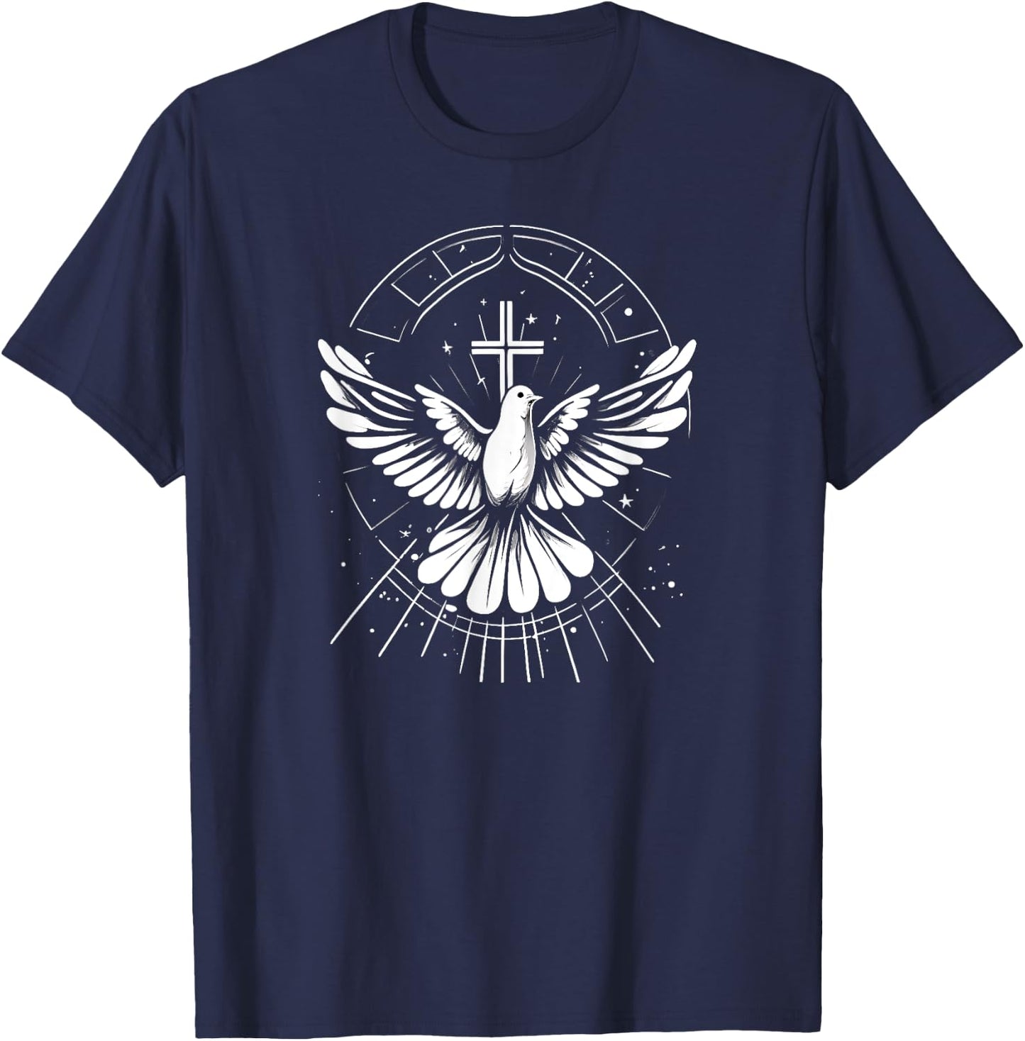 Holy Spirit Dove Praise Jesus Pentecost T-Shirt - T-Shirt | Navy