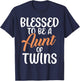 Blessed to be a Aunt of Twins Aunt T-Shirt - T-Shirt | Navy