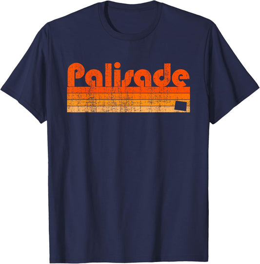 Palisade, Colorado Retro 80s Style T-Shirt - T-Shirt | Navy