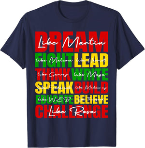 Dream Black History Month Juneteenth African American Gifts T-Shirt - T-Shirt | Navy