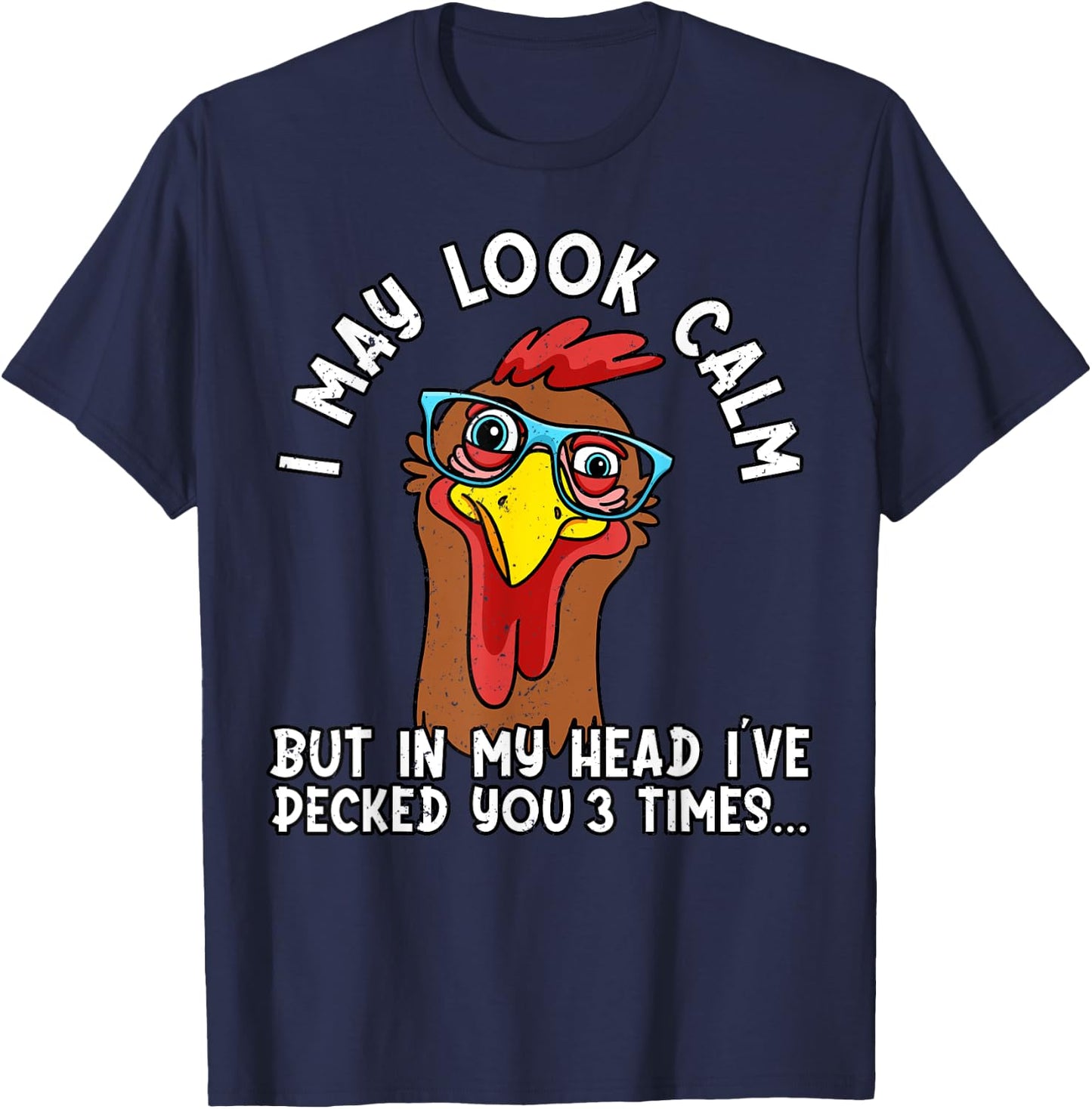 Funny Chicken, Funny Farmer, Chicken Mom, Farming, Chicken T-Shirt - T-Shirt | Navy