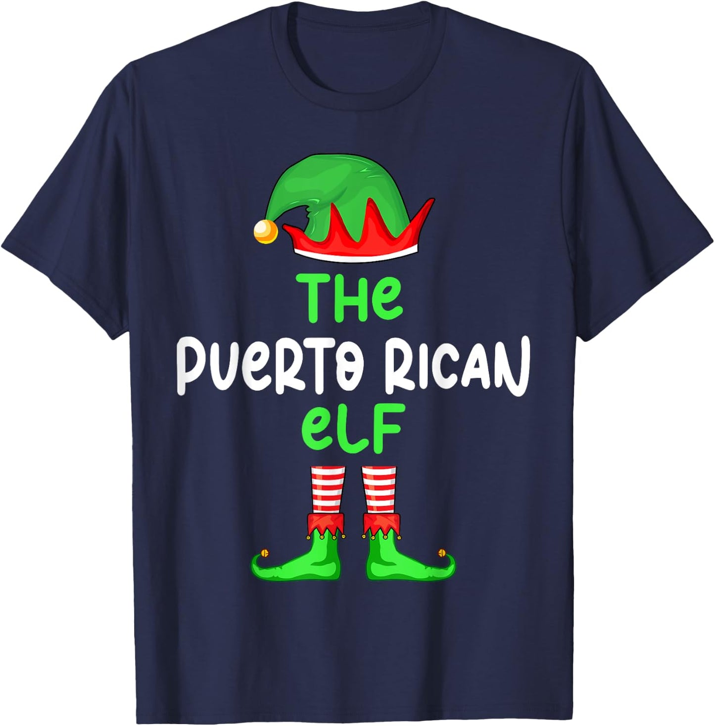 I'm The Puerto Rican Elf Puerto Rico Christmas Funny Pajama T-Shirt - T-Shirt | Navy