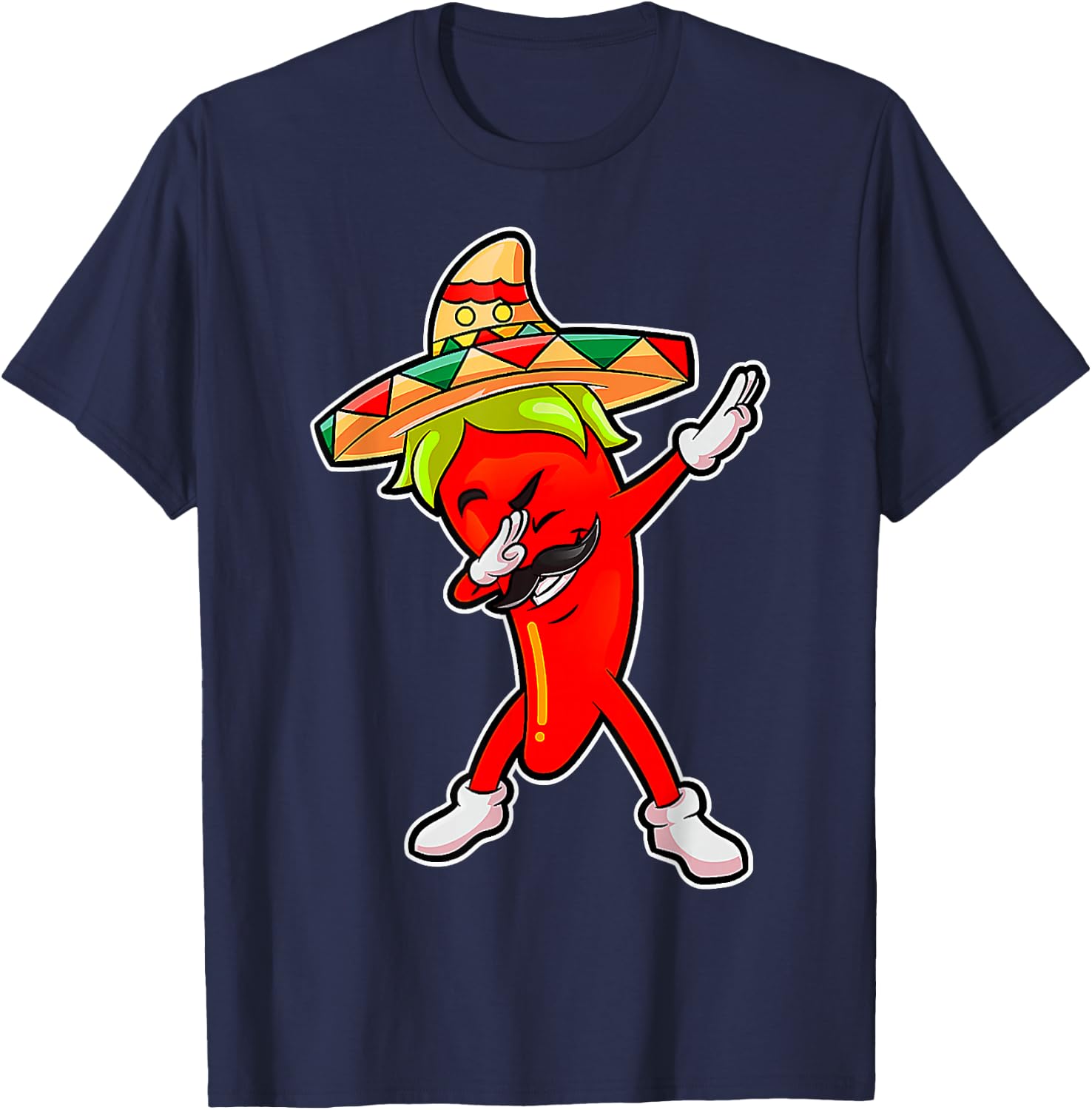 Gift Cute Chili Dabbing Pepper Mexican Hot Jalapeno Dab Gift T-Shirt - T-Shirt | Navy