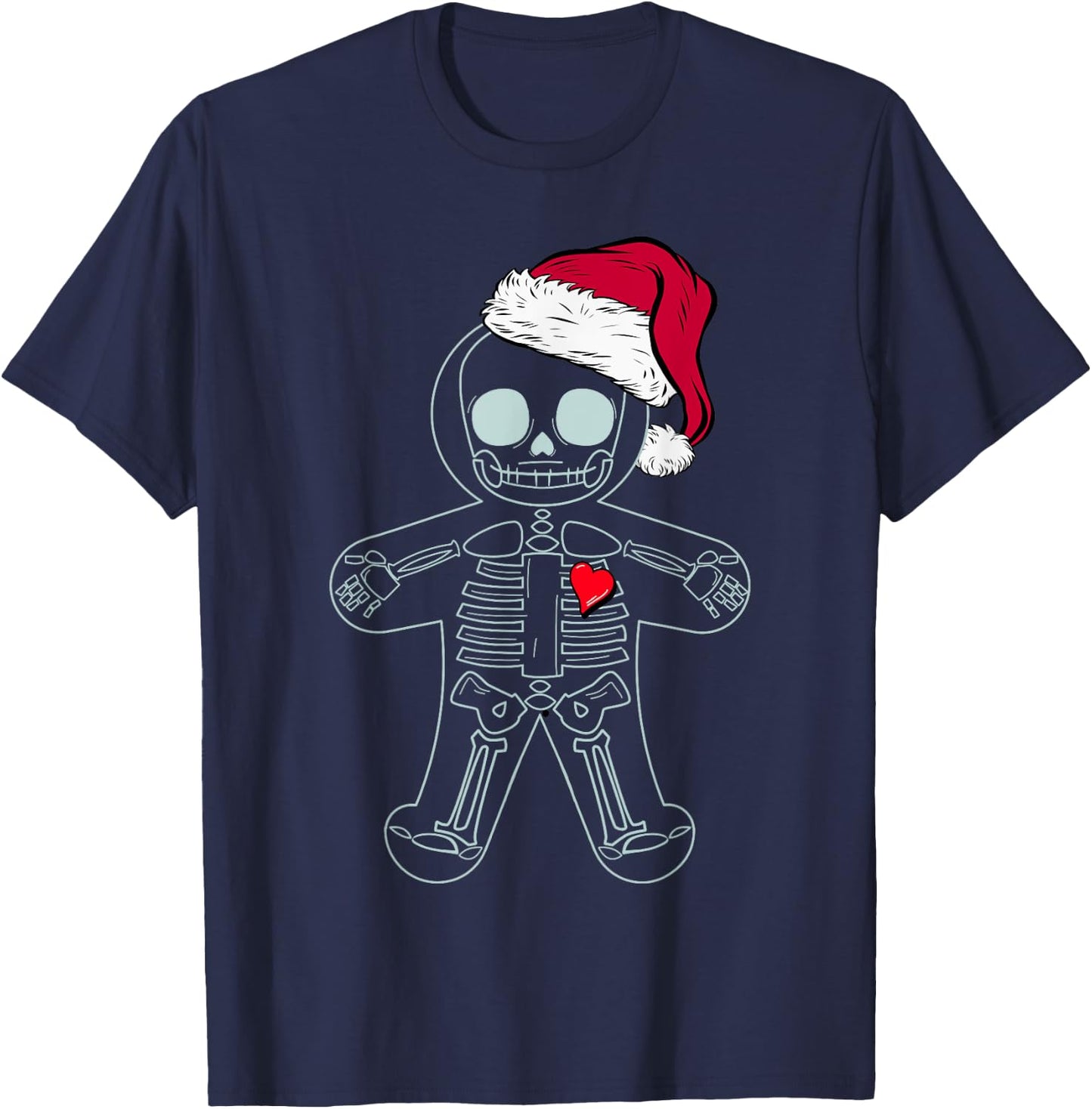 X-Ray Gingerbread Man Skeleton Christmas Nurse Xray Tech T-Shirt - T-Shirt | Navy