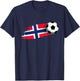 Norway Flag Jersey Norwegian Soccer Team Norwegian T-Shirt - T-Shirt | Navy