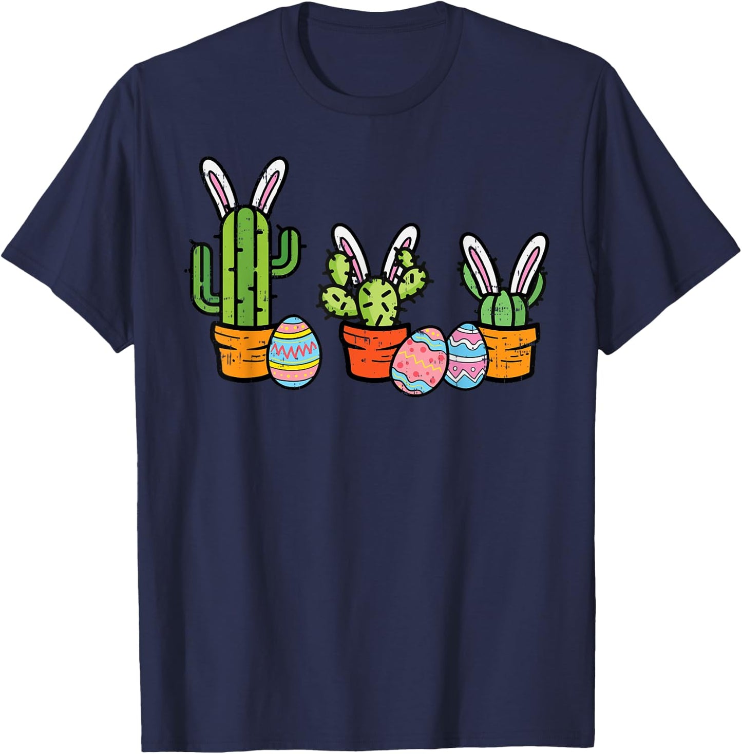 Easter Cactus Bunny Succulent Plant Mexican Men Women Kids T-Shirt - T-Shirt | Navy