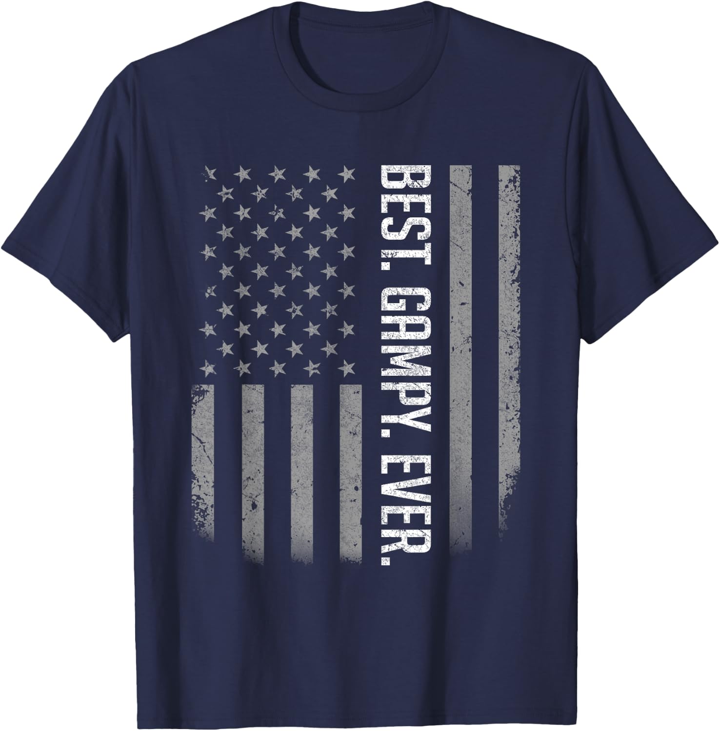 Best Gampy Ever US American Flag Shirt Gift Father's Day T-Shirt - T-Shirt | Navy