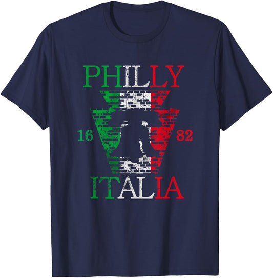 Philly Italian Flag Italia Liberty Bell South Philadelphia T-Shirt - T-Shirt | Navy