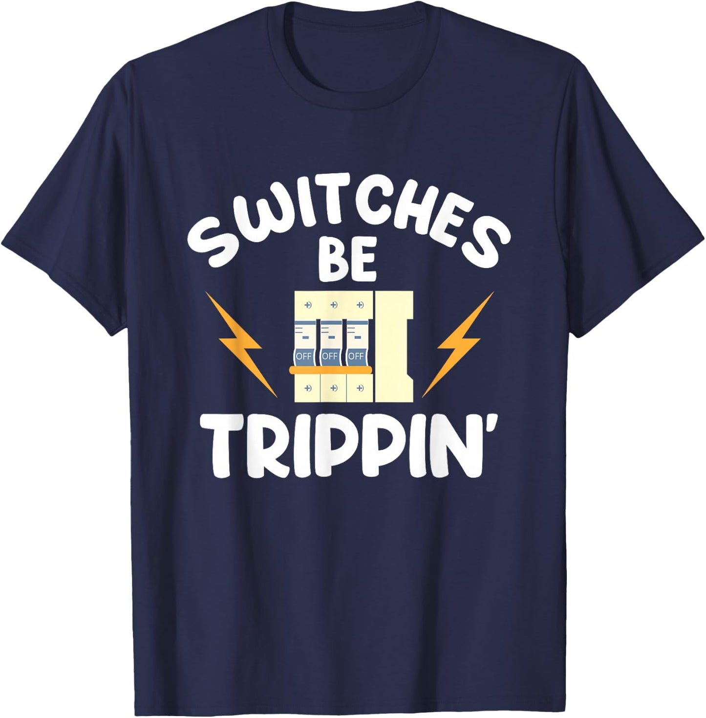 Electrician Electrical Engineer Lineman Electricity T-Shirt - T-Shirt | Navy
