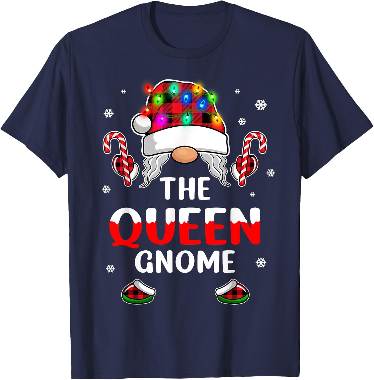 The Queen Gnome Christmas Family Matching Pajama T-Shirt - T-Shirt | Navy