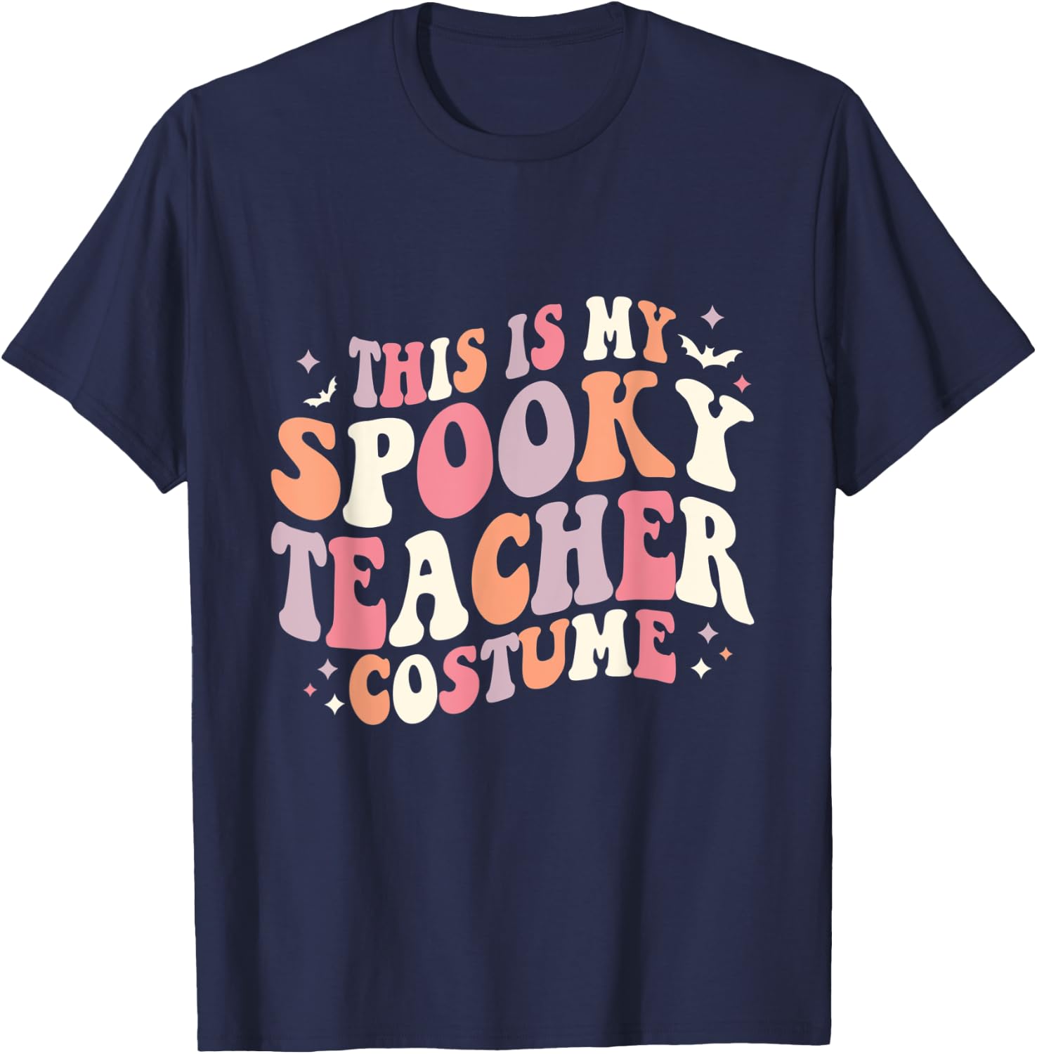 Retro Halloween This is my Spooky School Teacher Costume T-Shirt - T-Shirt | Navy