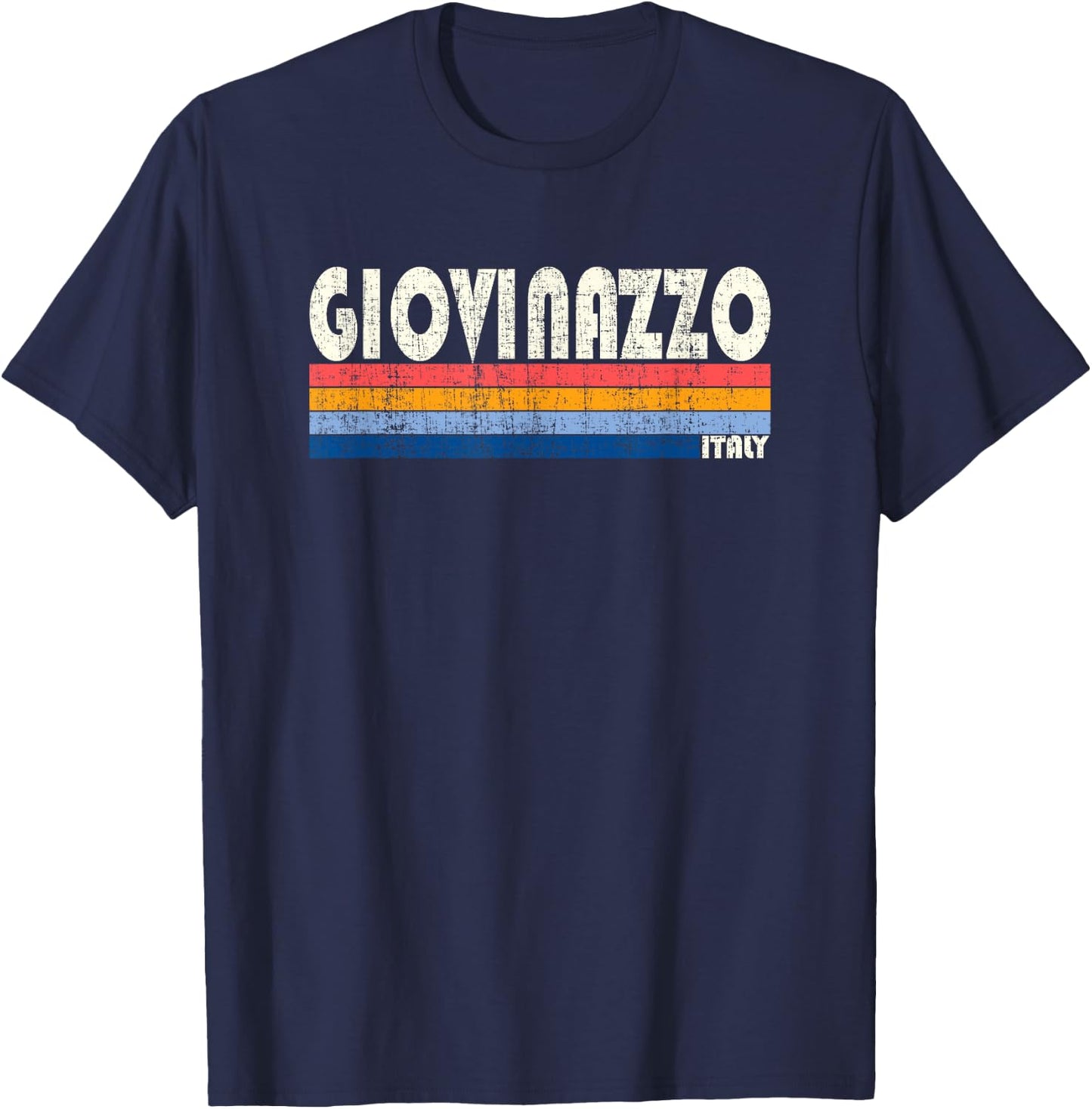 Giovinazzo, Italy Retro 70s 80s Style T-Shirt - T-Shirt | Navy