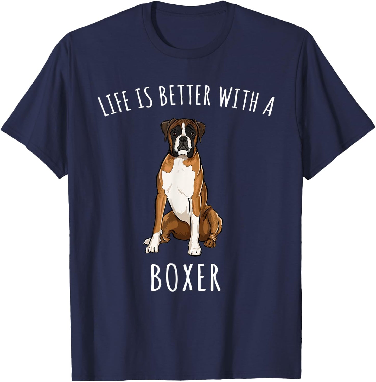 Life Is Better With A Dog Deutscher Boxer Women T-Shirt - T-Shirt | Navy