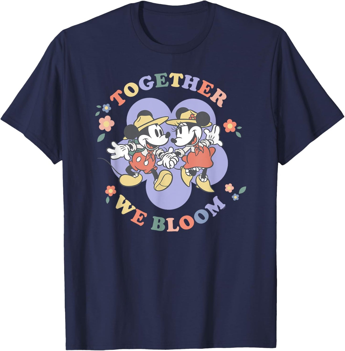 Disney Mickey and Minnie Mouse Together We Bloom Springtime T-Shirt - T-Shirt | Navy