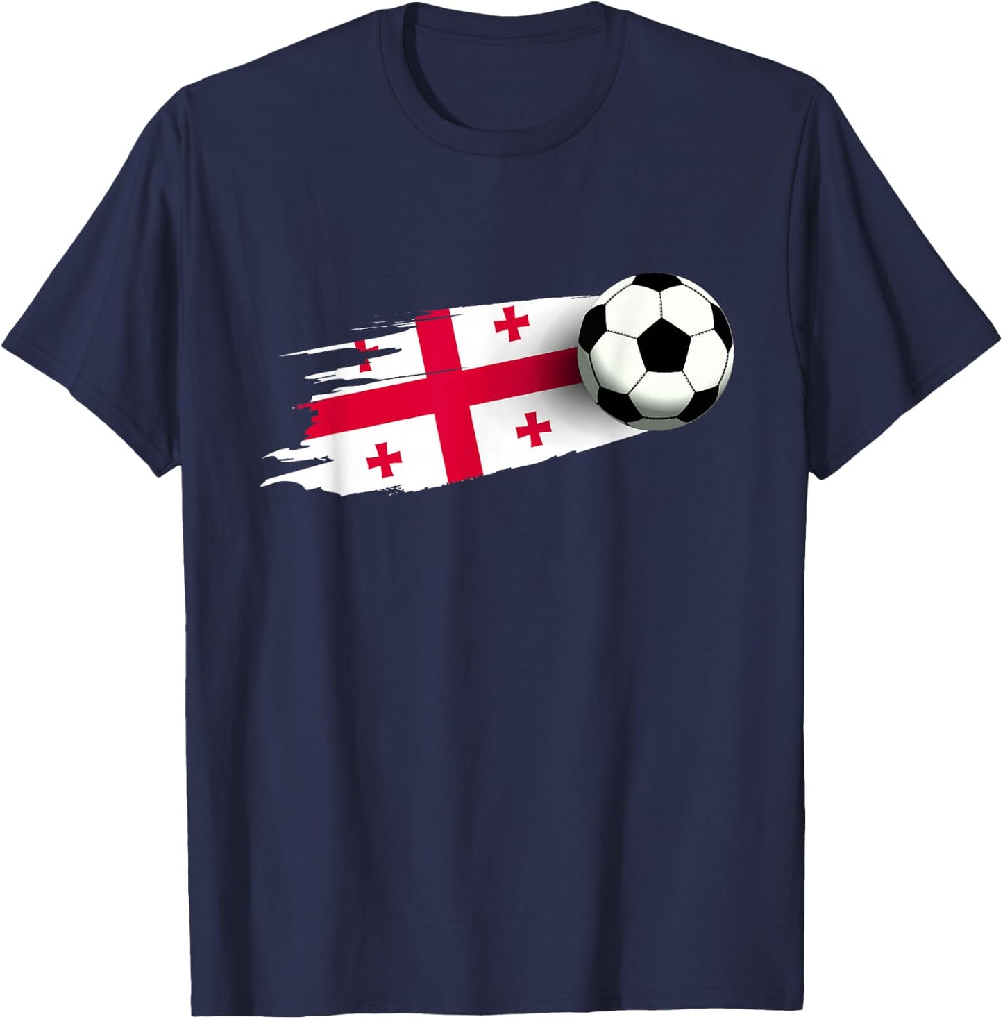 Georgia Flag Jersey Georgian Soccer Team Georgian T-Shirt - T-Shirt | Navy