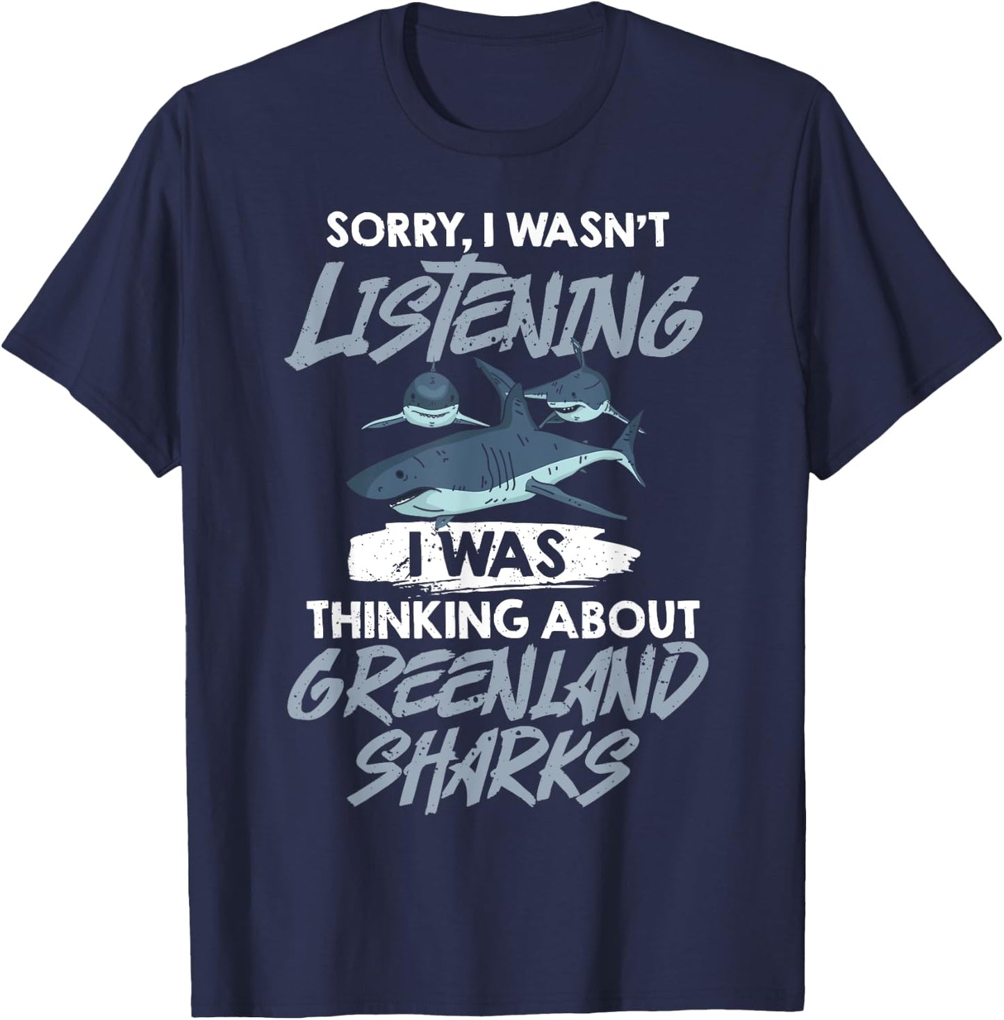 Greenland Shark Animal Tooth Funny Ocean T-Shirt - T-Shirt | Navy