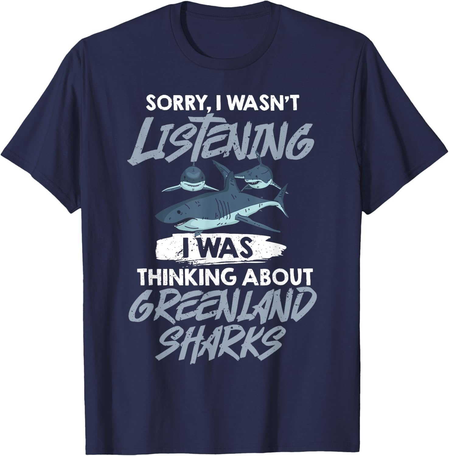 Greenland Shark Animal Tooth Funny Ocean T-Shirt - T-Shirt | Navy
