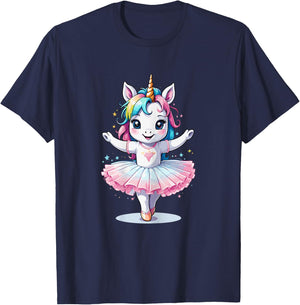 Cute Unique & Modern Unicorn Ballet & Ballerina T-Shirt - T-Shirt | Navy