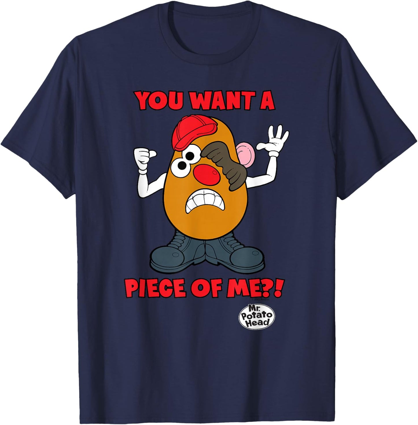 Mr. Potato Head You Want A Piece Of Me?! Scrambled Face T-Shirt - T-Shirt | Navy